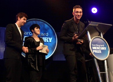 Jamie Smith, Romy Madley Croft and Oliver Sim of The XX accepting their award last night.