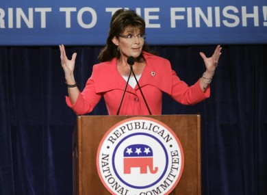 Palin addresses crowds before the mid-term elections two weeks ago.