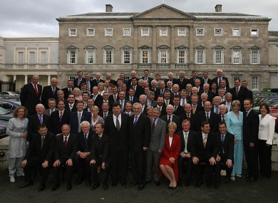 Bertie Ahern and his 110-strong Fianna Fáil parliamentary party in 2007.