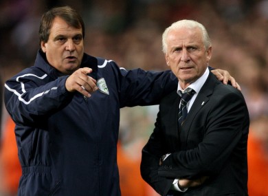 Assistant manager Marco Tardelli with boss Giovanni Trapattoni.