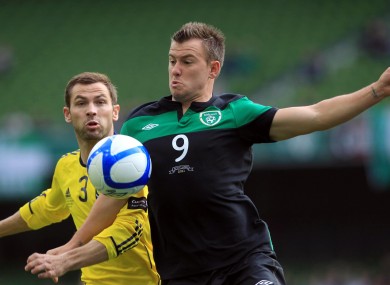 Simon Cox in action during last Sunday's Carling Nations Cup win over Scotland.
