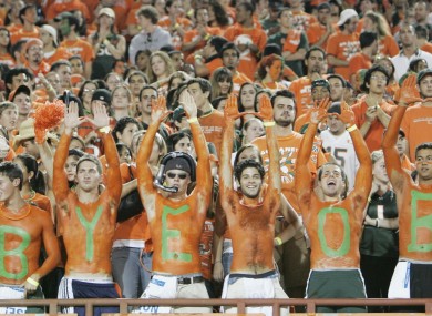 Univeristy of Miami students say good-bye to the old Orange Bowl Stadium in 2007.