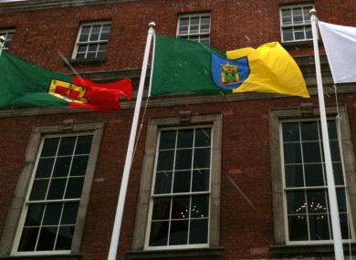 The flagpoles at Dublin Castle are intended to fly the flags of EU members - meaning there aren't enough to fly the flag of every county.