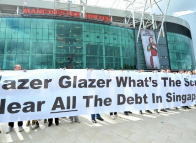 Man Utd supporters out in protest against the club's owners.