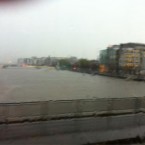 The River Liffey at the top of the quay walls in Dublin this morning. Image: @Duirmuid