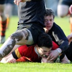 Monkstown's Rob Jordan scores a try  in the Leinster Schools Junior League Final at Templeville Road, Dublin.