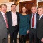 Sportswoman of the Month winner for August, high jumper Deirdre Ryan, August winner, with her father PJ, former Munster rugby player Alan Quinlan, former hurler Nicky English and Olympian Eamonn Coghlan.
