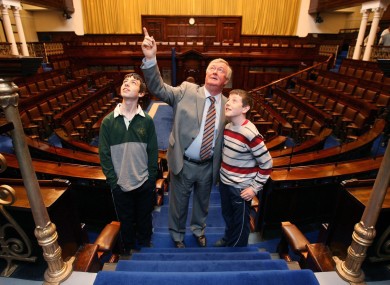 John O'Donoghue in the Dáil chamber in 2008 on the inaugural Oireachtas Family Day which opened the chambers to the public