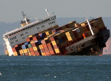 The MSC Napoli after running aground a mile off the coast of England