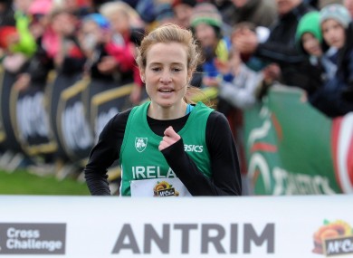 Fionnuala Britton winning the Antrim IAAF Cross Country in January.