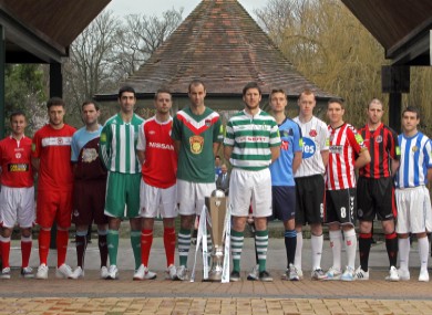 This year's Airtricity League captains at the launch of the 2012 season last Friday.