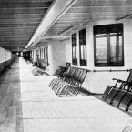 The promenade deck of the Titanic.