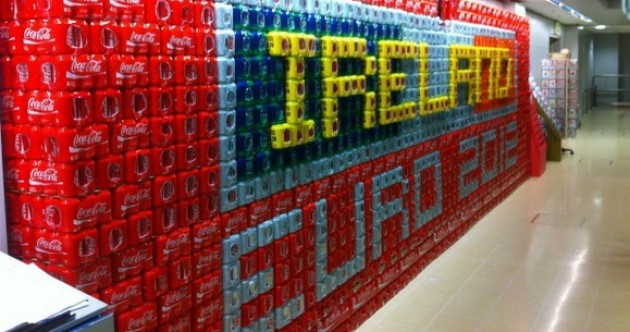 Here’s your ‘Euro 2012 banner built entirely of fizzy drinks cans’ picture of the day