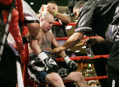 Five-time world champion Johnny Tapia in his corner in 2007.