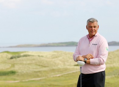 Darren Clarke on the 15th Hole at Royal Portrush GC yesterday.