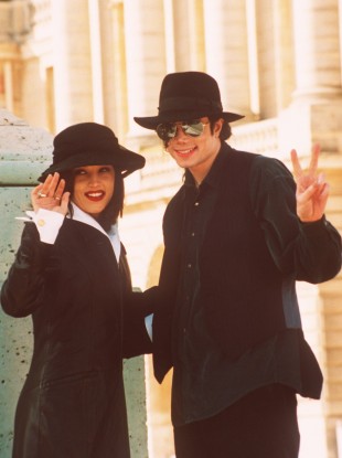 Michael Jackson and his then wife Lisa Marie Presley in Paris in 1994.