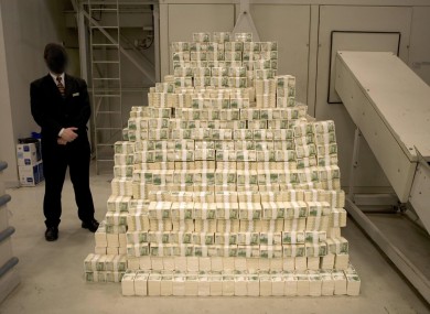 This, literally, is what £100 million (€123 million) looks like. That's what's at stake in this little experiment.