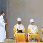 Cardinal Wilfrid Napier (South Africa), Cardinal Keith O'Brien (Scotland) and Cardinal Sean Brady pictured during the last mass. Photo: Laura Hutton/Photocall Ireland