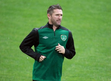 Keane training yesterday.