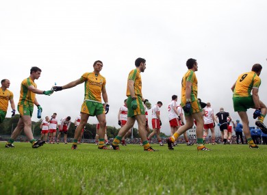 Donegal parade before the game with Derry last time out.