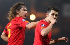 Puyol and Villa fly in to support Spanish team-mates in Kiev