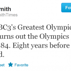 While Smith may primarily cover football, what he lacks in knowledge of other sports, he makes up for in wit. Follow him if you want to view the Games from a relaxed, fun perspective.