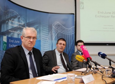 John Palmer, Principal, Fiscal Division, Derek Moran, Assistant Secretary, Fiscal Division and John Howlin, Assistant Principal, Central Division host a press conference presenting the End June 2012 Exchequer Statement at the Department of Finance
