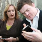 Although you won't catch Enda with an iPhone (he loves his Nokia too much). Here Irish rugby star Brian O'Driscoll comes to terms with the first generation iPhone in 2008.
Since then the product has become so successful it accounts for half of Apple's business (which is big, mega, ginormous - you get the idea).
They are our means of communication, connection, and even entertainment. As we presumably edge closer to the launch of the iPhone 5, we can only expect the mania to continue.
Image: Adeline Pericart/Photocall Ireland