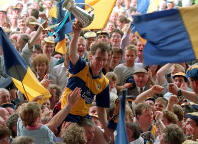 Clare fans celebrate after their 1992 Munster final victory over Kerry.
