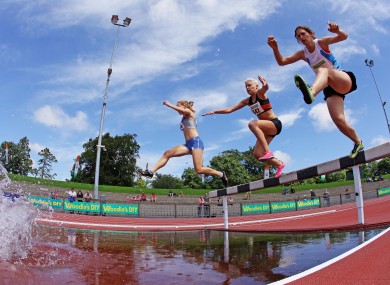 General view of the Women's 300m Steeplechase at Santry yesterday.