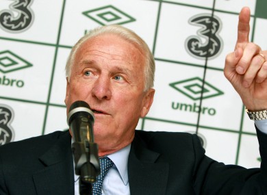 Giovanni Trapattoni, pictured at yesterday's press conference.