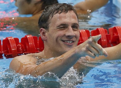 Ryan Lochte reacts after finishing first in the men's 400-meter individual medley final.