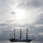 Tall Ships Races 2012 Dublin. The Mexican tall ship, the Cuauhtemoc, pictured before coming into Dublin Port to dock this morning as part of the Tall Ships festival.
Photo: Laura Hutton/Photocall Ireland
