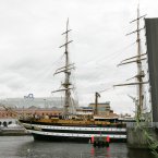 Pictured is the largest of the Tall Ships, Amerigo Vespucci arriving into Dublin under the eastlink toll bridge as part of the Tall Ships Festival.The Festival takes place around the Dublin Docklands running until the 26th August.
Photo: Sam Boal/Photocall Ireland.