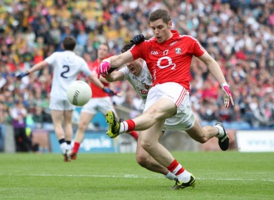 Daniel Goulding in possession for Cork during their All-Ireland quarter-final against Kildare.