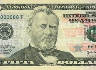 A (real) $50 note. Not pictured: intestine.