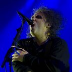 Robert Smith of The Cure performs on the main stage at Electric Picnic last night. Photo: Andres Poveda