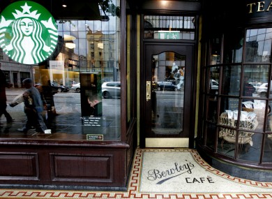 The mosaic on the exterior of the Westmoreland Street café