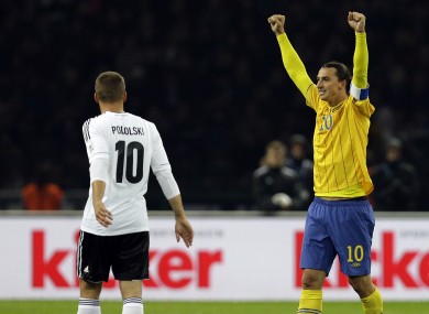Zlatan Ibrahimovic celebrates the result.