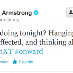 Lance Armstrong responds to/ignores the latest criticisms surrounding him.