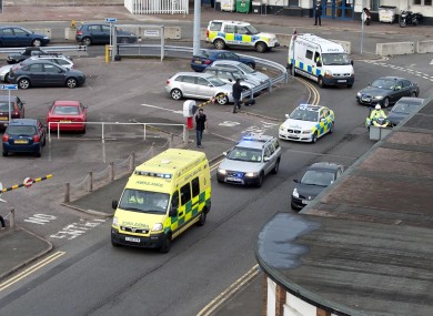 Malala Yousufzai being brought from Birmingham Airport to hospital