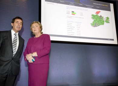 Justice Minister Alan Shatter and Children's Minister Frances Fitzgerald at the final result announcement in Dublin Castle.
