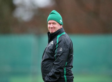 Declan Kidney during squad training earlier.