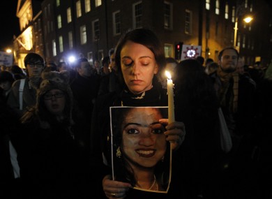 A vigil for Savita in Dublin last night.
