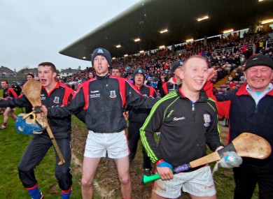 St Thomas club players wait for the final whistle at yesterday's Galway county final.