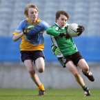 St Mary's BNS Rathfarnham's Tom Coghlan with Dylan Pierce of St Mary's BNS Lucan