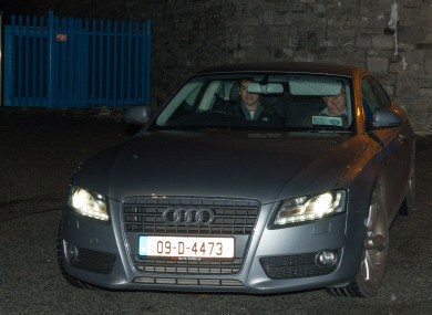 Seán Quinn and his son pictured the day of his temporary release earlier this week.