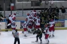 VIDEO: Ice hockey match descends into mass brawl