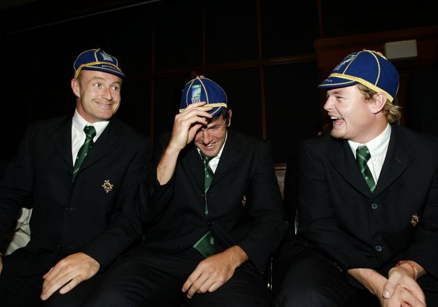 Denis Hickie, Shane Horgan and Brian O'Driscoll 2003