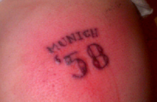 Dear God, look at the idiotic ‘Munich ’58′ tattoo one Liverpool supporter got this week